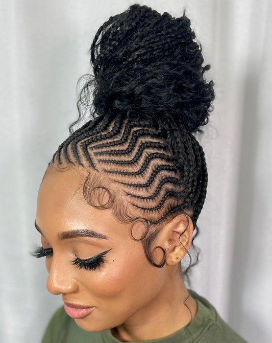 Half up half down Cornrows