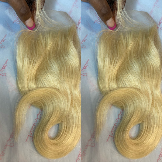 Blonde closure